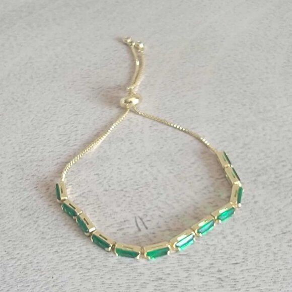 KissYan Tennis for Women, 14K Gold Plated Cubic Zirconia Bracelet - Picture 2 of 5